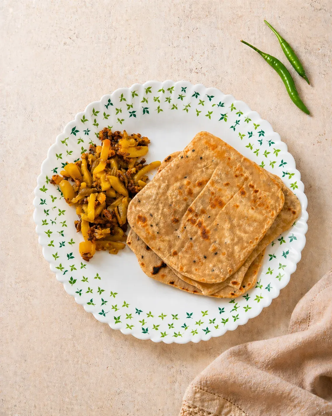 Ajwain Parantha with Aloo Bhujia