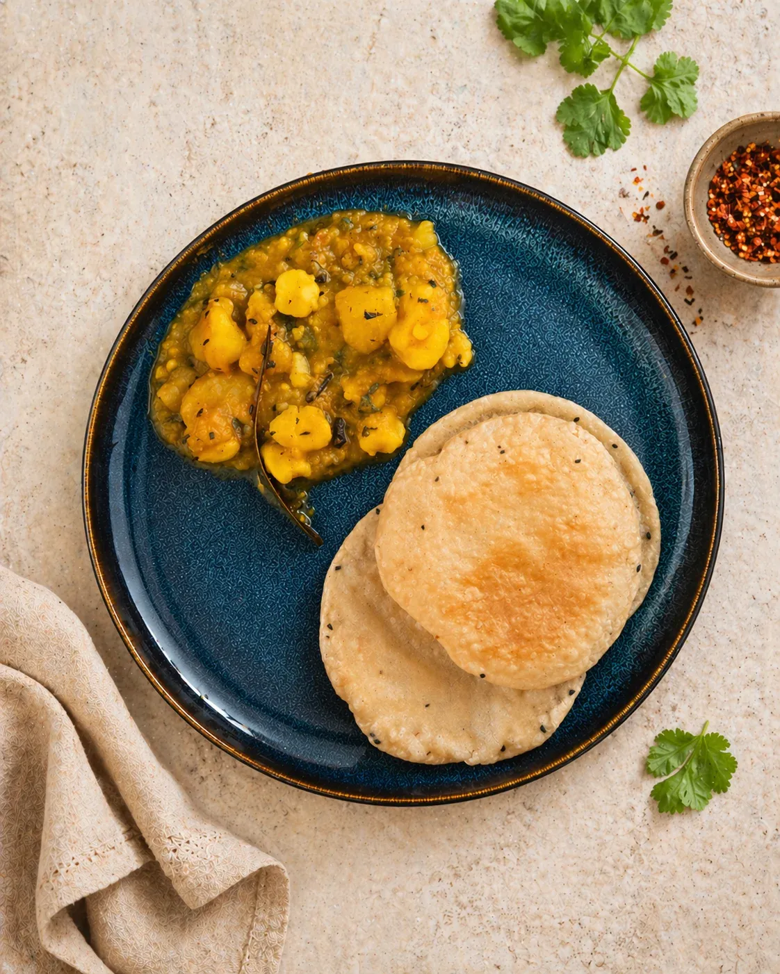 Aloo Curry and Poori