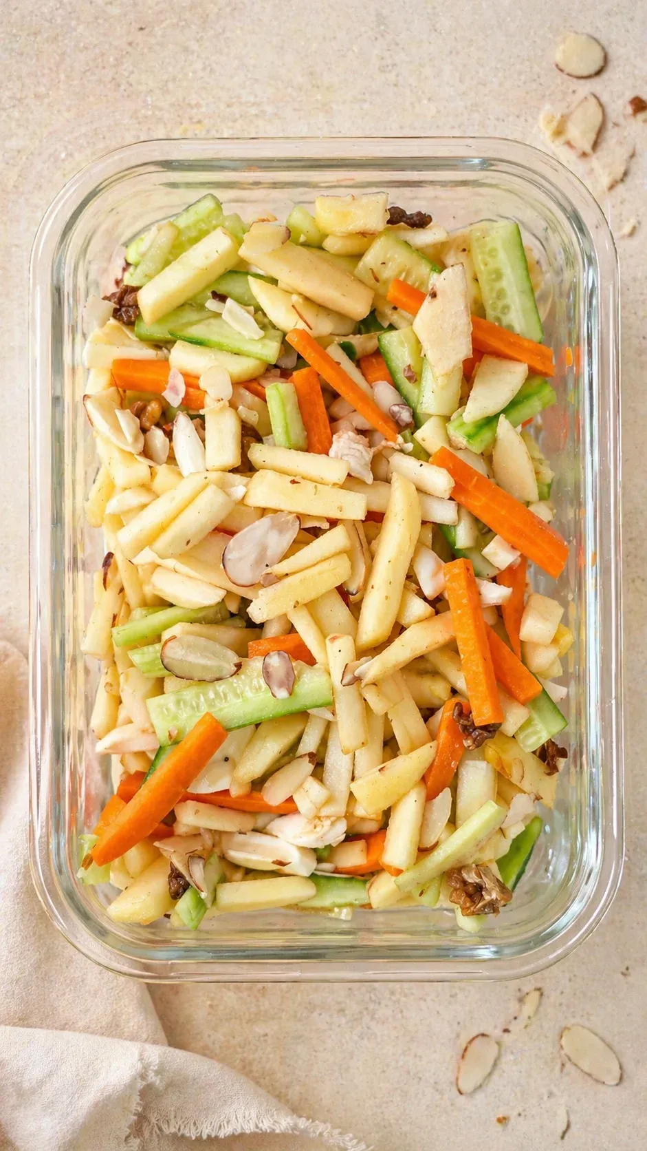 Apple, Carrot & Cucumber Salad with Jaggery-Lemon Dressing