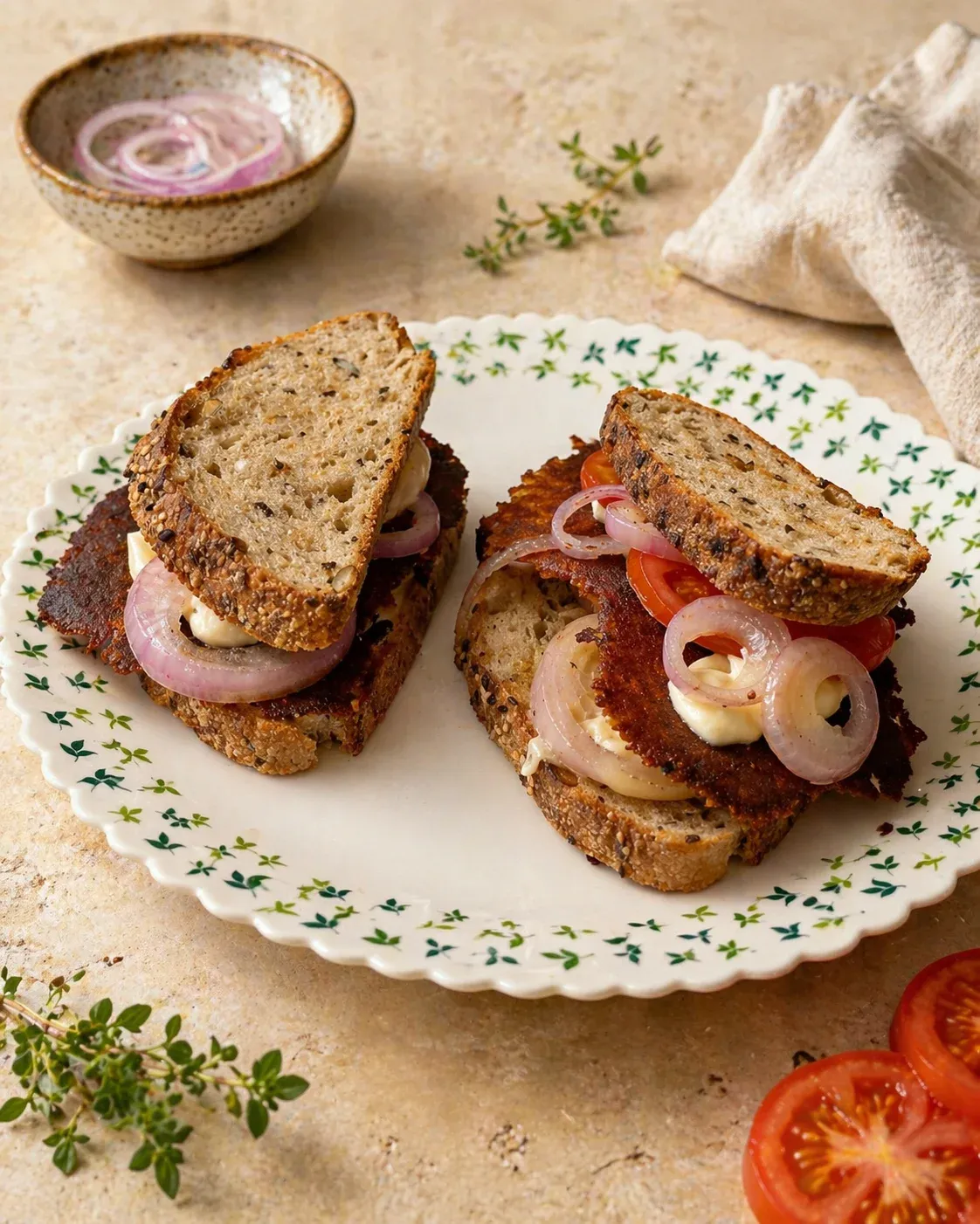 Chicken Salami Sandwich with Mozzarella
