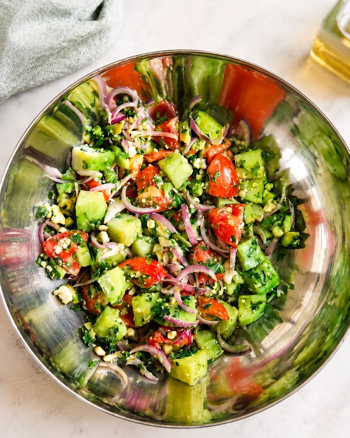 Cucumber Tomato Avocado Salad