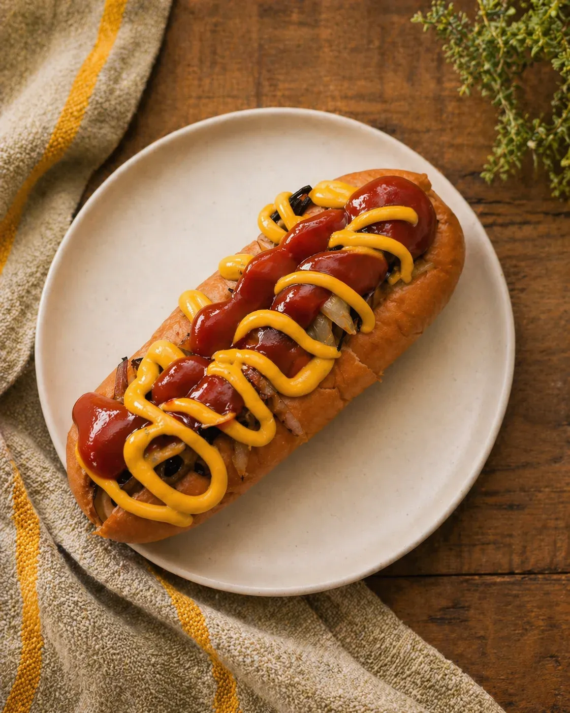Butter-Toasted Hot Dog with Caramelized Onions
