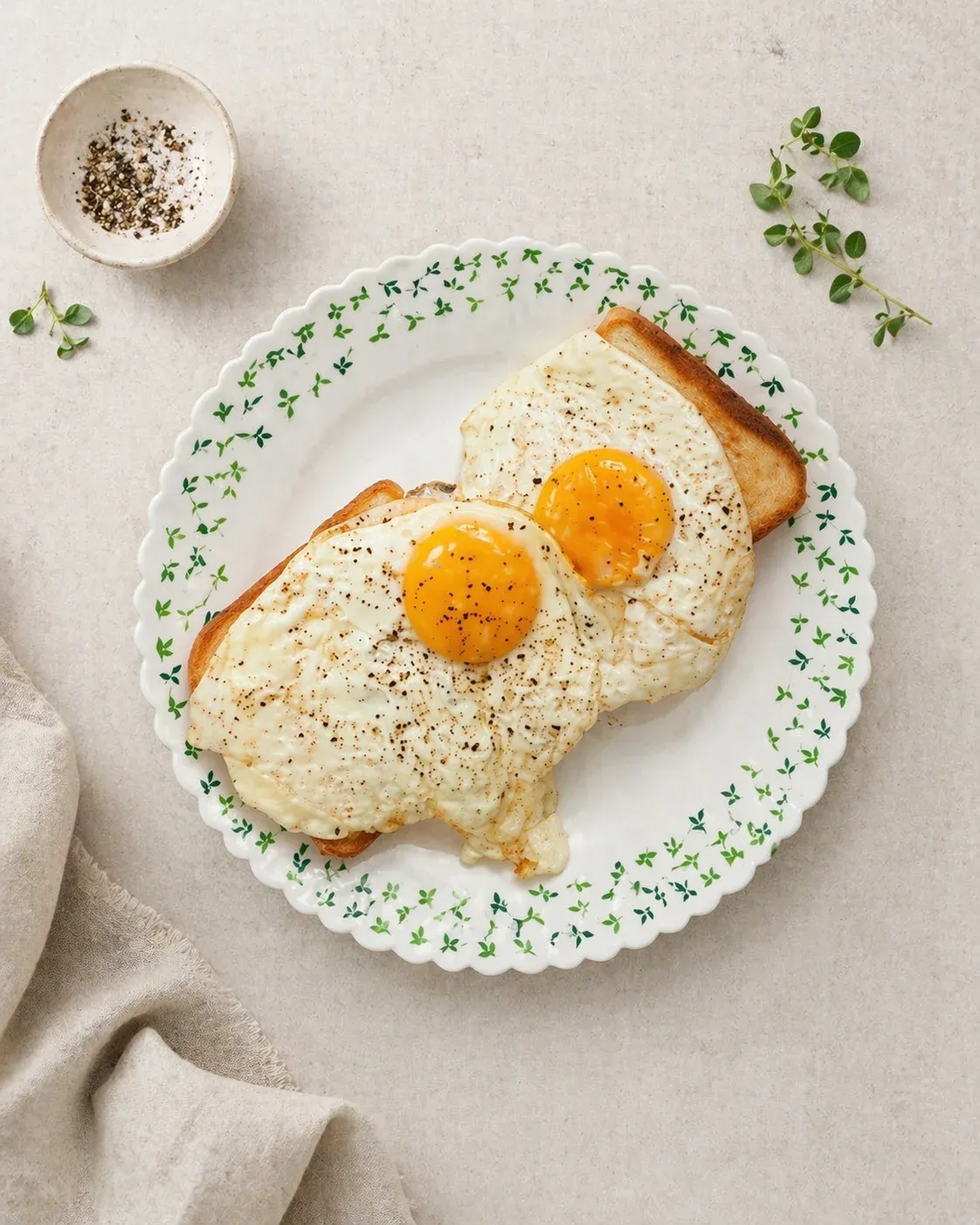 Sunny Side Up Eggs on Toast